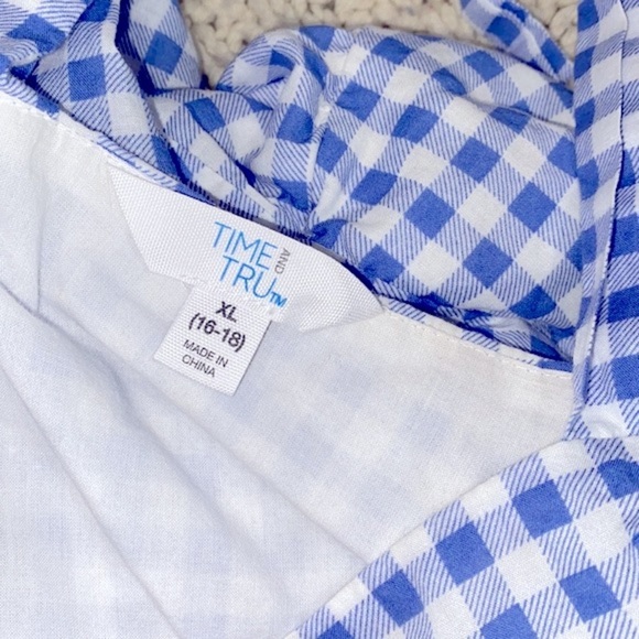 Time and Tru blue & white checkered maxi dress size XLarge - Picture 4 of 8